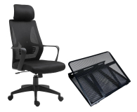 Fotel ergonomiczny Silver Monkey Fotel biurowy SMO-650 + Fuji składana podstawka pod laptop